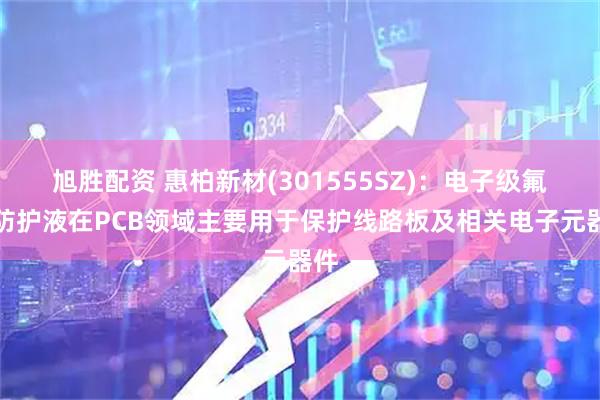旭胜配资 惠柏新材(301555SZ)：电子级氟碳防护液在PCB领域主要用于保护线路板及相关电子元器件